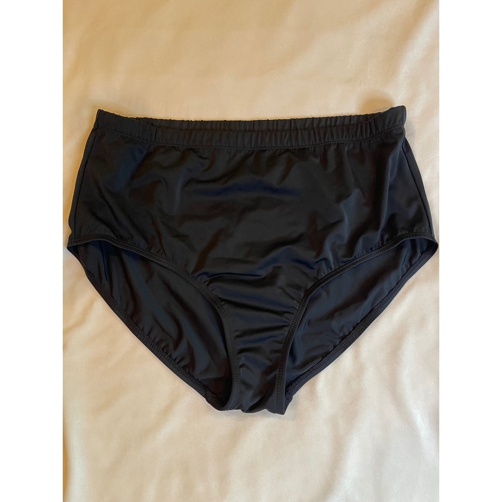 Swimsuits For All Womens Plus Size 22 Black High Waisted Bikini Bottoms